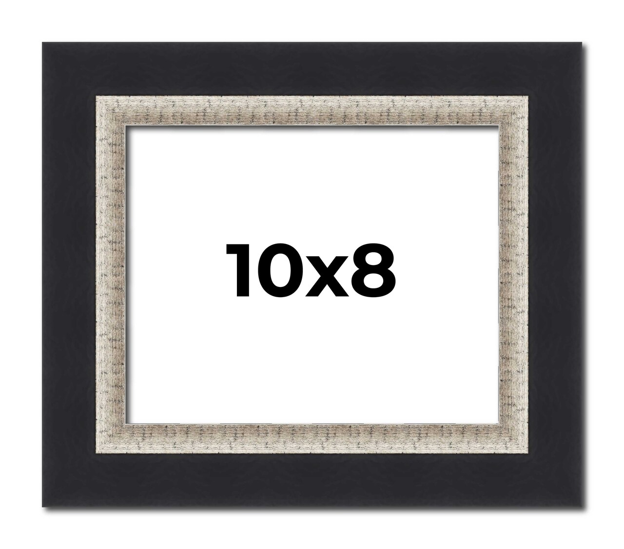 Photo Size Embellished Black Picture Frame - UV Acrylic, Foam Board Backing, Hanging Hardware